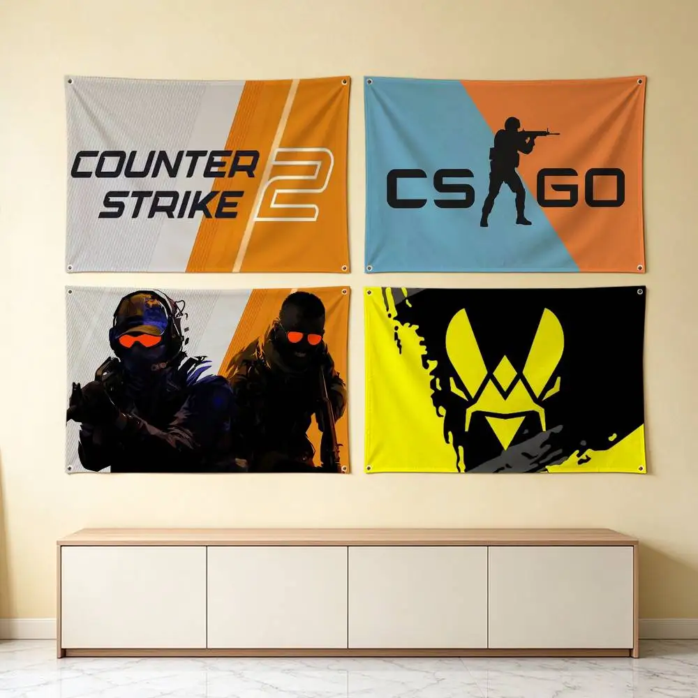 CS2 Team Vitality-Y G-Game  Flags Wall Hanging Tapestry Outdoor Garage Room Decorative flag Background Blanket
