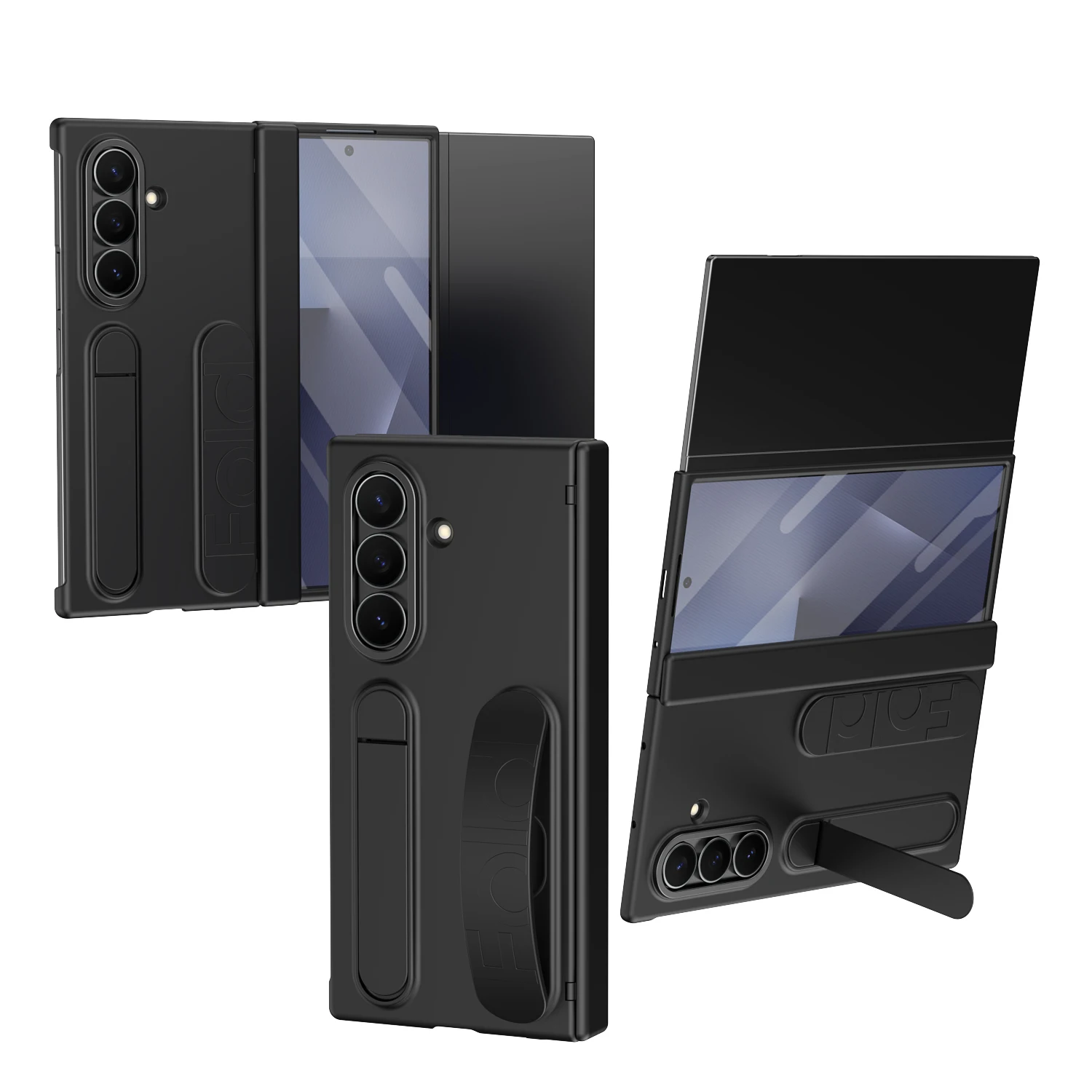 Funda for Samsung Galaxy Z TriFold Tri Fold Case Hinge Wristband Stand Front Screen Glass Protection Plastic Cover Capa