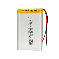 3.7V 3000mAh 605080 Lithium Polymer i ion Rechargeable Battery for Bluetooth speaker Air purifier handheld beauty instrument
