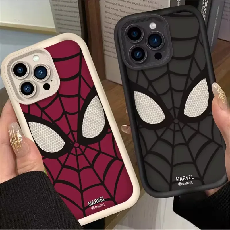 Marvel Spider Man Soft Silicone Case For iPhone 16 15 14 13 12 11 Pro Max XS X XR 8 7 6S Plus SE 2020 Shockproof TPU Back Cover