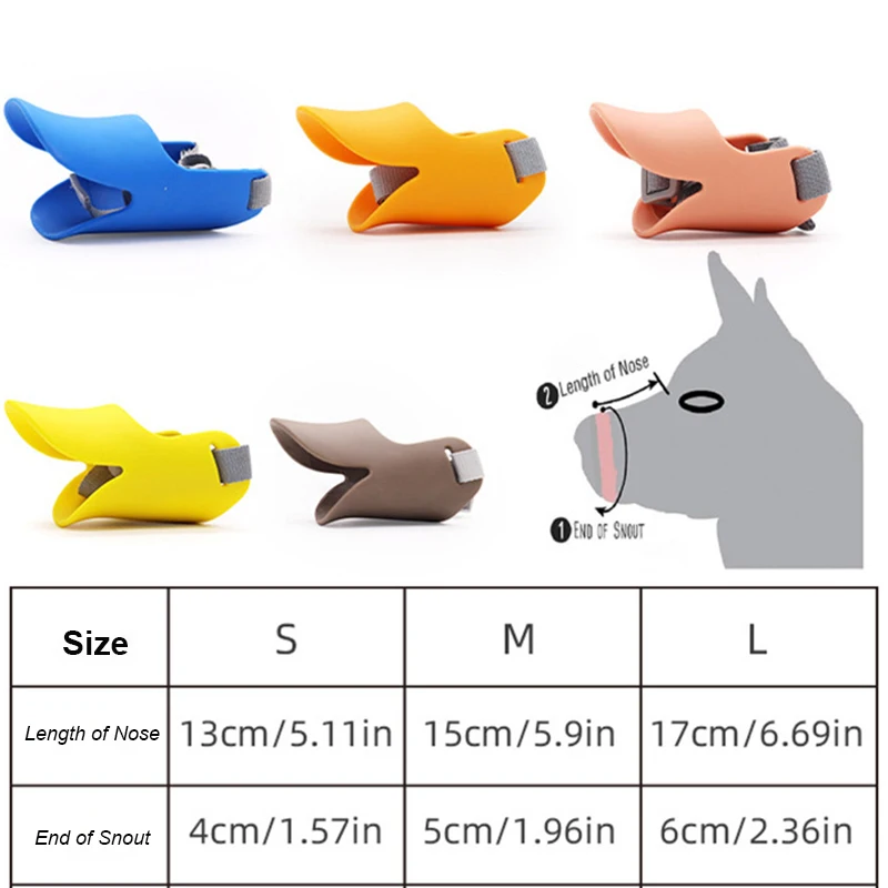 Small Medium Dog Muzzles Cute Silicone Pet Dog Mouth Guard Anti Biting/Barking Training Mask for Corgi Teddy Pomeranian Doberman