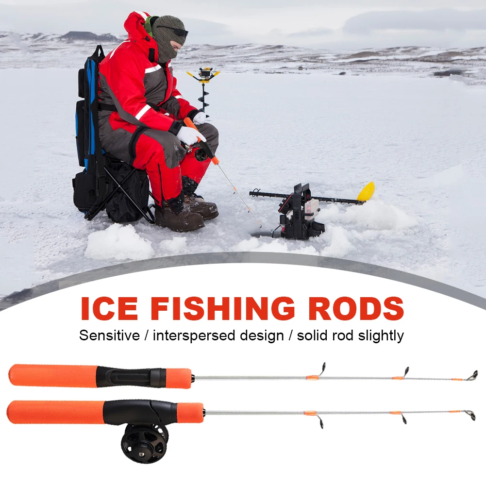 Shrimp Carp Fishing Pole High Strength Nylon Ice Fishing Rod Solid Tip Design Fishing Accessories Smooth Reel for Outdoor