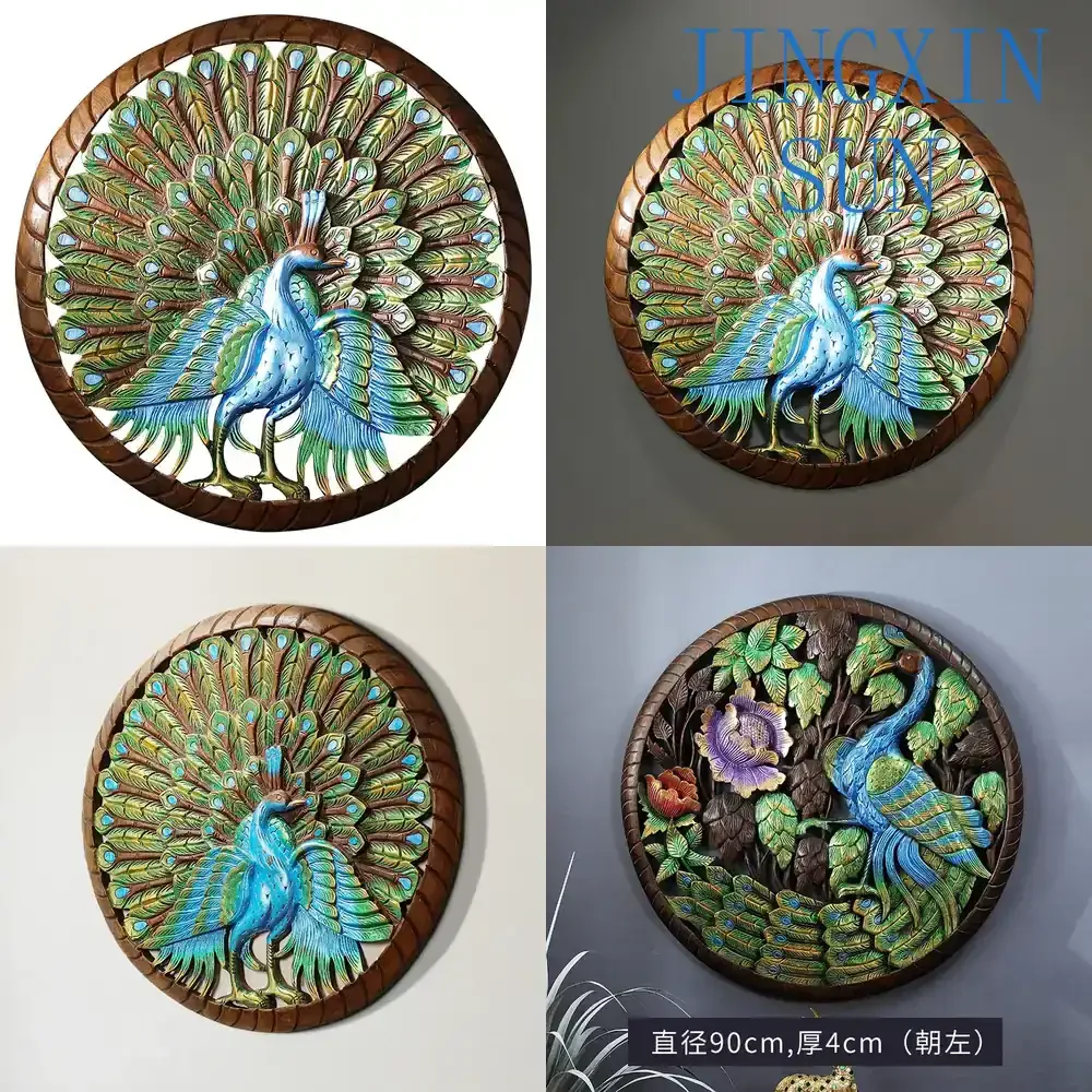 Placa de Madeira Esculpida para Decoração de Parede, Artesanato, Pingente Estilo Sudeste Asiático para Hotel, Clube, Decoração Suave, Arte de Parede p