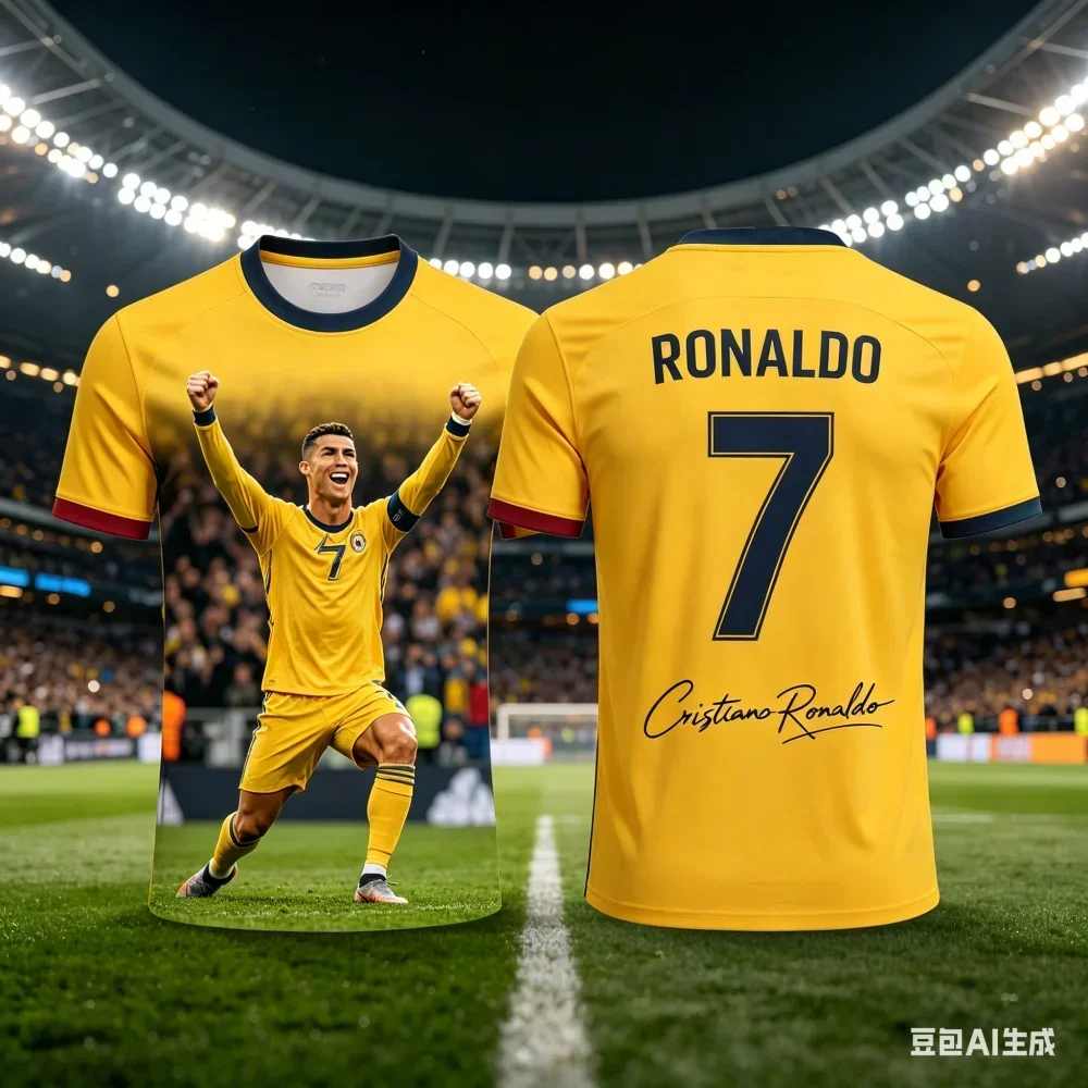 Cristiano Ronaldo summer new children's T-shirt 3D printed football jersey T-shirt is loose comfortable suitable for daily wear