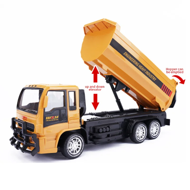 2.4G RC Excavator Car Dumper Truck Lighting Remote Control 6CH Engineering Vehicle Tipper Bulldozer Toys Boy Kids Christmas Gift