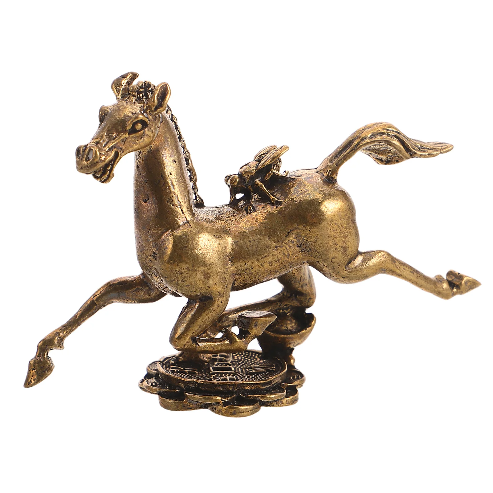 

Brass Running Horse Sculpture Chinese Zodiac Horse Office Desktop Decor Chinese New Year Good Luck Ornament Brass Animals