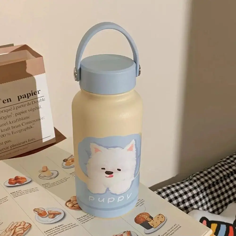 

900ml Insulated Water Bottle With Straw Leak-proof Portable Insulation Cup Cartoon Cold Drink Thermal Cup Travel Tumbler