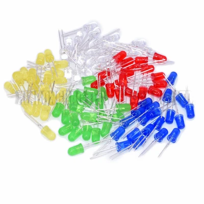 

100pcs/lot 3mm 5mm LED Red Green Yellow Blue White F3 F5