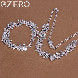 Hot charm 925 sterling Silver Bracelets necklace Jewelry set for women Beautiful Fringe line frosted beads Fashion Party Gifts