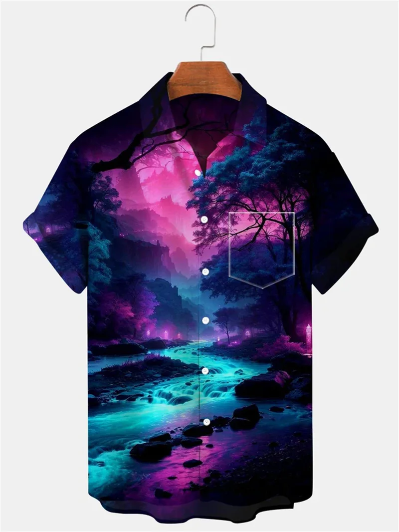 Summer Friday 3D printing classic retro sailboat quick drying breathable sports men's plus size short sleeved shirt