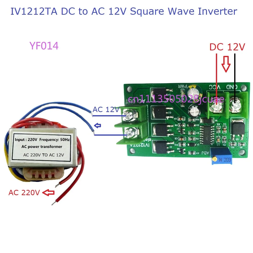 

DC-AC 12V Frequency Converter DC 12V To AC 220V Inverter Kit 12W 50Hz Square Wave Signal Generator Module Board