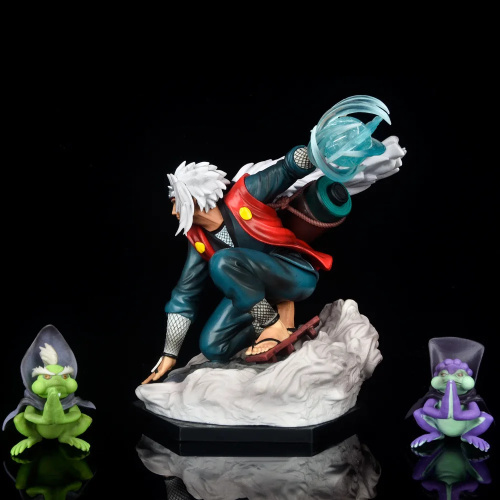 Naruto Figure Jiraiya Toad Fairy Anime Peripheral PVC 19cm Action Figure Replaceable head Desktop Ornament Model Crafts Gifts