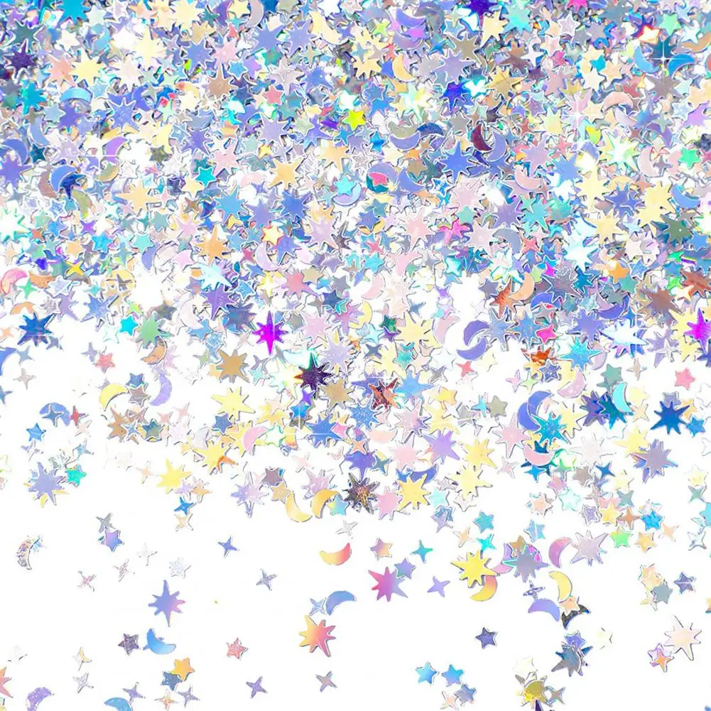 1 Pack Excellent Glitter Papers  Shining Lightweight Stars Moon Confetti  Birthday Party Balloon Filling Stars Moon Confetti