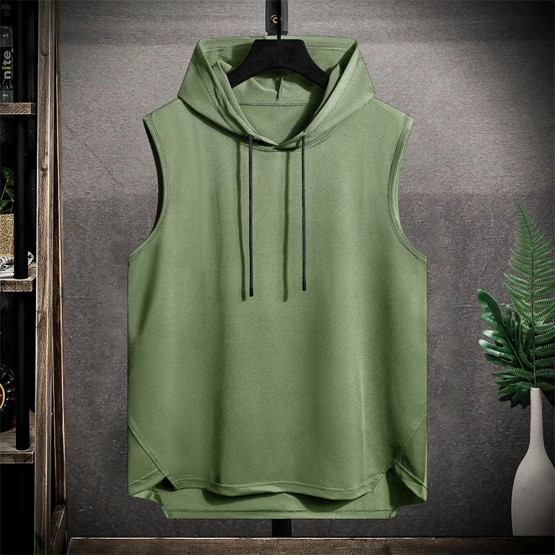 Men Tank Tops Bodybuilding Hoodie Sleeveless Vest Gym Workout Shirt High Quality Hip Hop Sweatshirt Summer Top