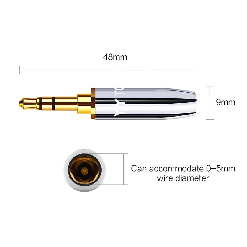 YYTCG wysokiej jakości 3.5mm wtyczka gniazdo Audio 3-biegunowe pozłacane Adapter do słuchawek do DIY Stereo zestawu słuchawkowego słuchawki/naprawa