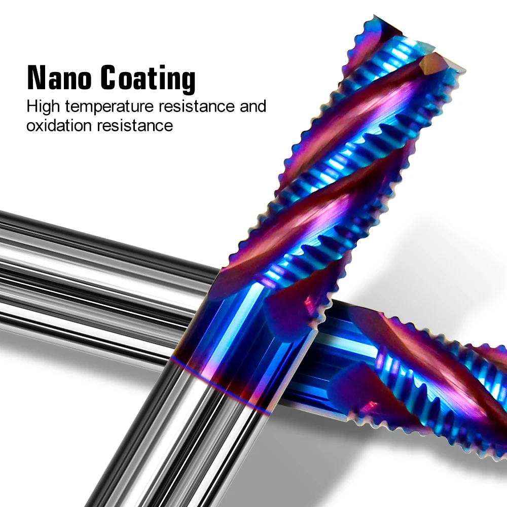Imagem -03 - Vack Hrc65 Roughing Fresa Espiral Fresa Fresa Carboneto de Tungstênio Aço Roteador Bits Flauta Metal Cnc Máquinas-ferramentas 10 mm