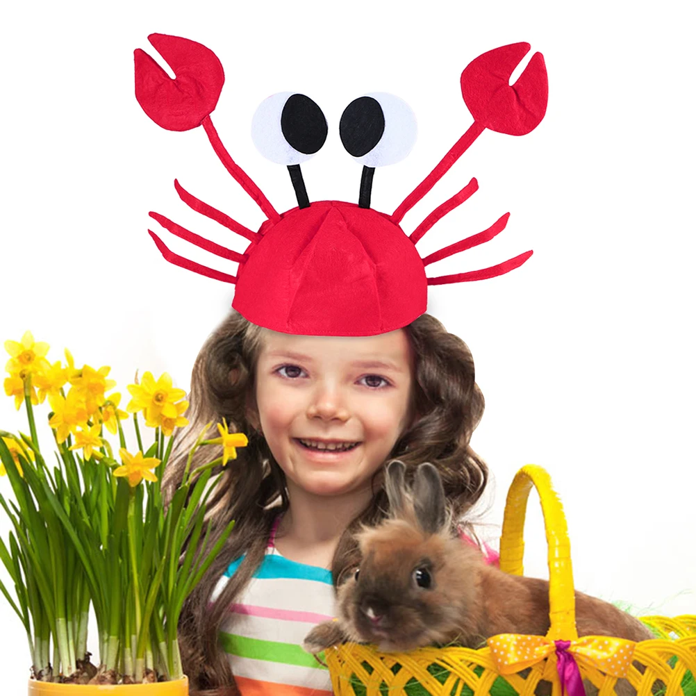 

2 Pcs Crab Hat Caps for Men Adult Kids Crochet Eyes Silly Crazy Halloween Dad Novelty