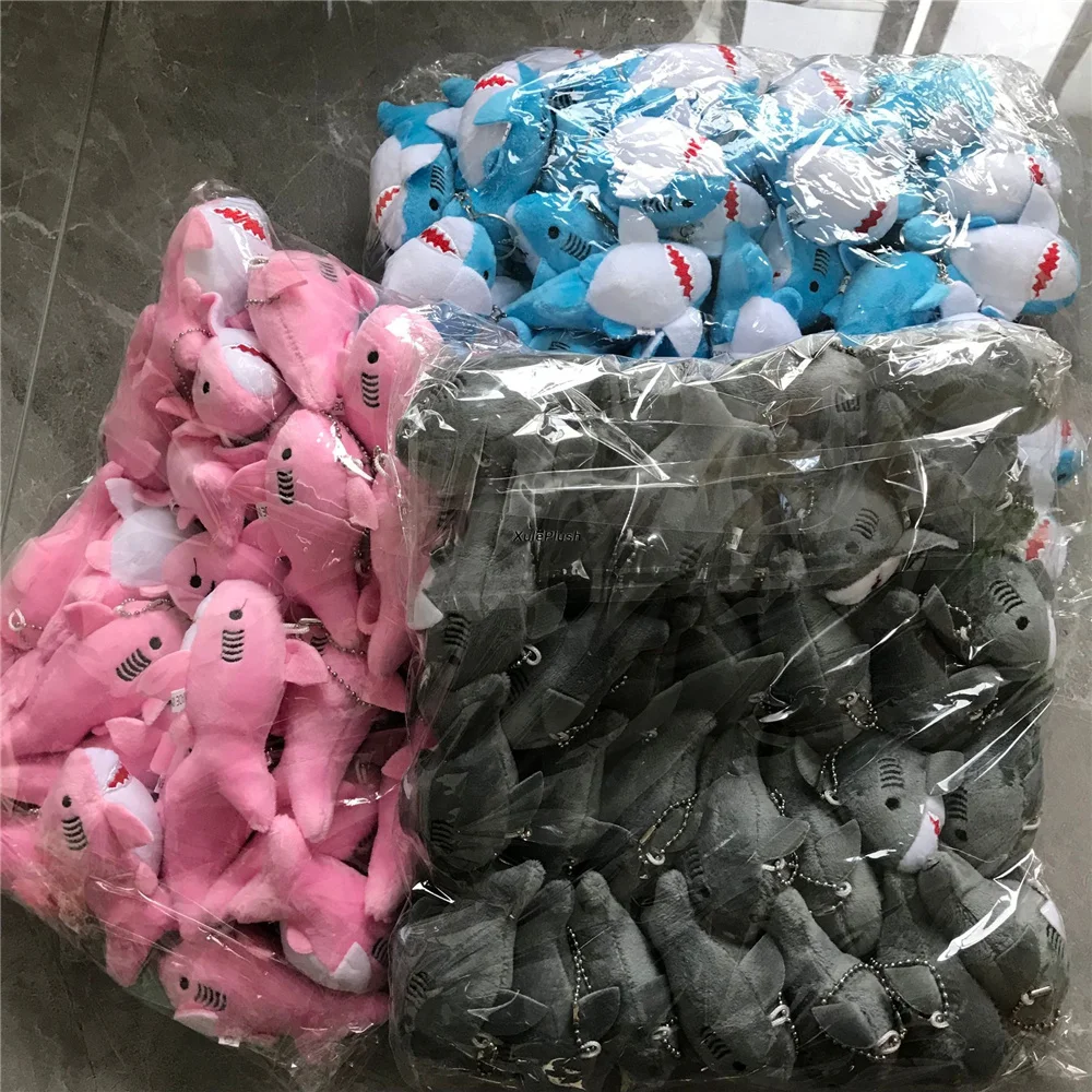 3가지 색상, 30PCS 도매 5CM 봉제 인형 상어 장난감