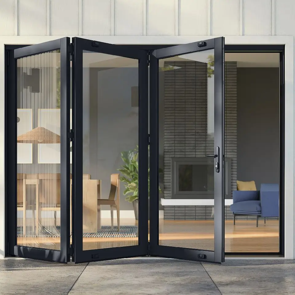 

Wide Application Aluminum Folding Door Windproof and Moisture-Proof for Bathroom Stacking Doors Waterproof Silent and Durable