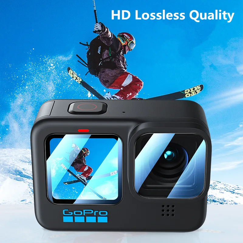 Protector de pantalla de vidrio templado para cámara de acción, GoPro película protectora de lente para 11, 10, 9, Hero9, Hero11, 10, 6 unidades