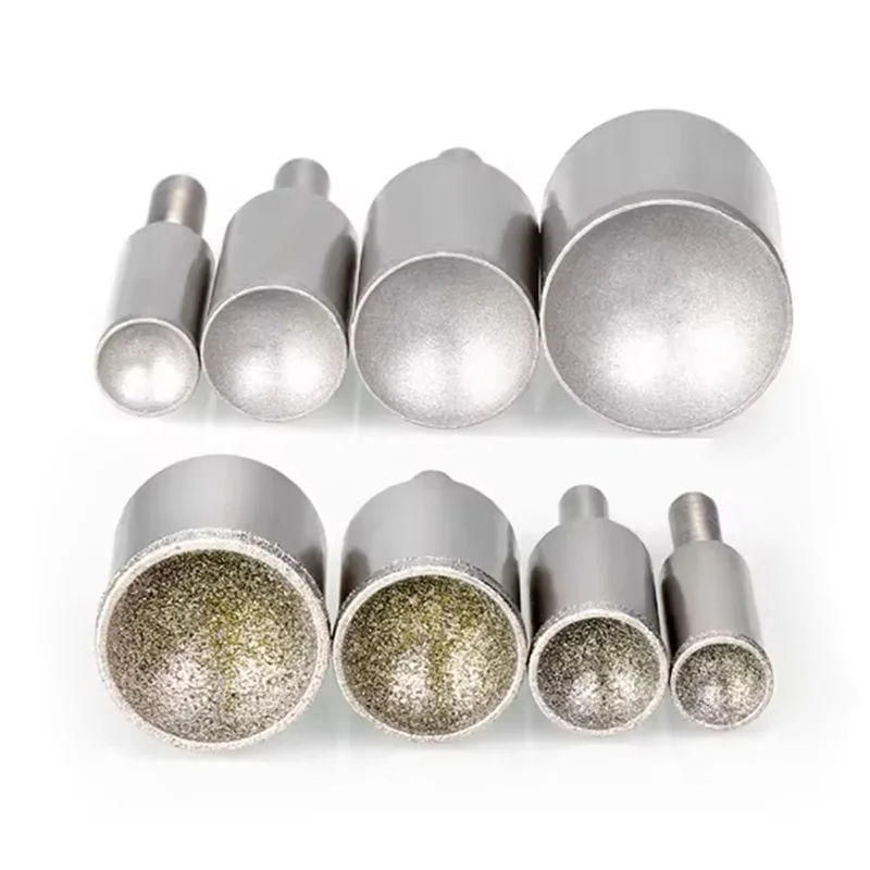 1Pcs Bead Grinding Head 3mm-25mm Diamond Spherical Concave Head Grinding Bit Jade Round Beads Polishing For Rotary Tool