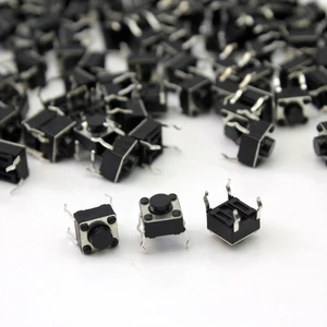 Momentary tactile button switch, mini micro switch, turned on and off, DIP, 4 pins, 6x6x5mm, 100 pieces per lot 12 Main Sales switch League - №12