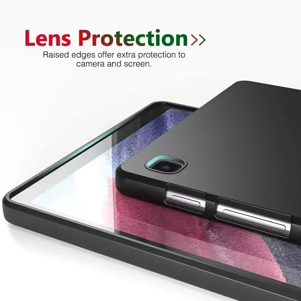 Silicone Tablet Case For Samsung Galaxy Tab A7 Lite 8.7 2021 SM-T220 SM-T225 T220 T225 Flexible Soft TPU Black Shell Back Cover