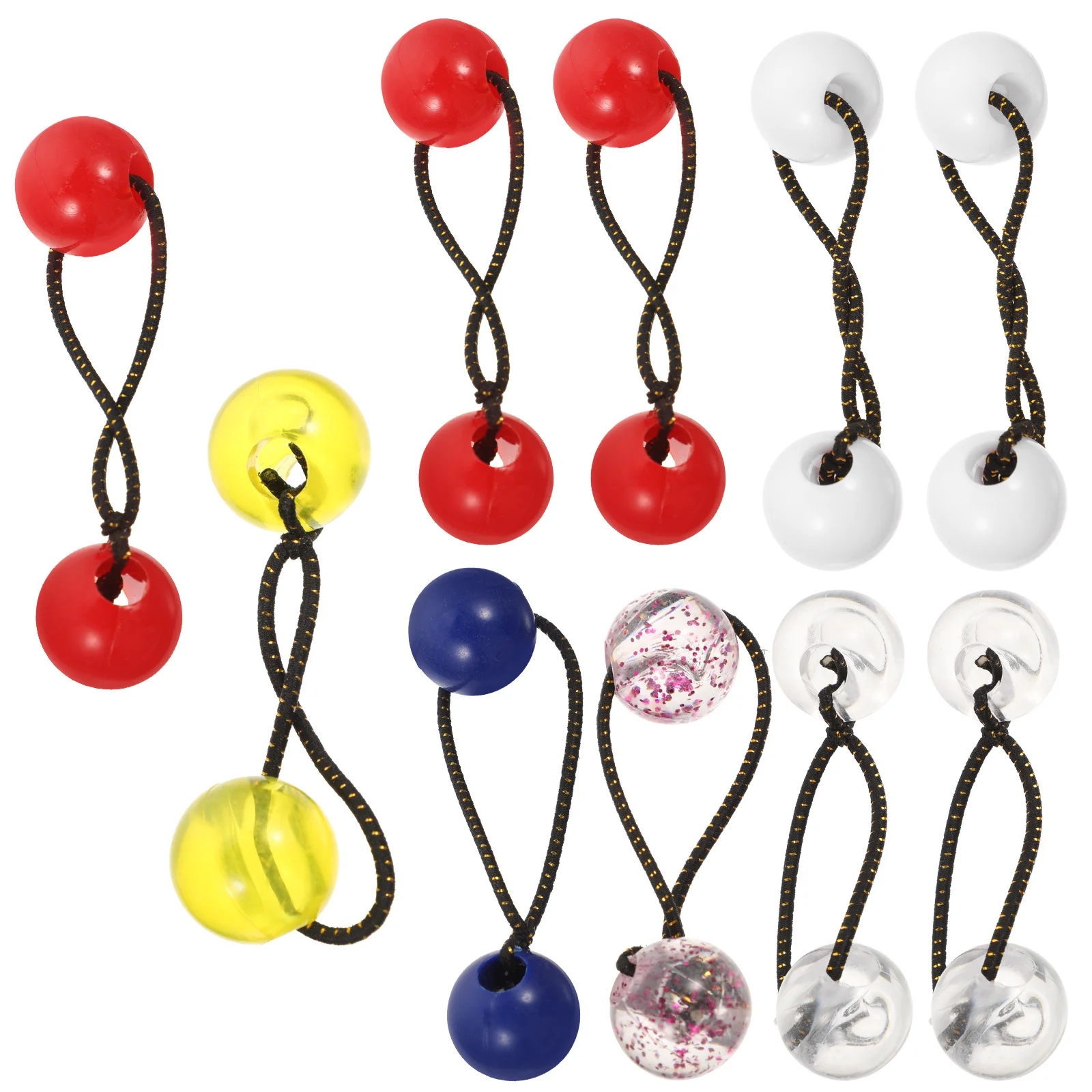 

10 Pcs Ponytail Double Bead Head Rope Eye-catching Hair Ties Elastic Holder Girls for Decor Plastic Balls