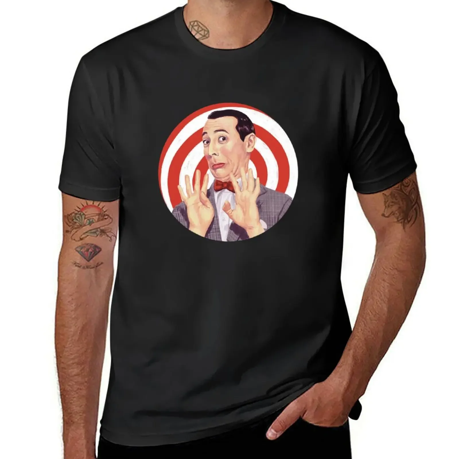 Pee Wee Herman v T-Shirt korean fashion custom t shirt slim fit t shirts for men