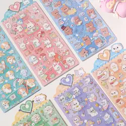 Koreański Import oryginalne Nekoni zwierzęta kreskówkowe naklejki laserowe Scrapbooking Diy Journal estetyczne naklejki papiernicze materiały Deco