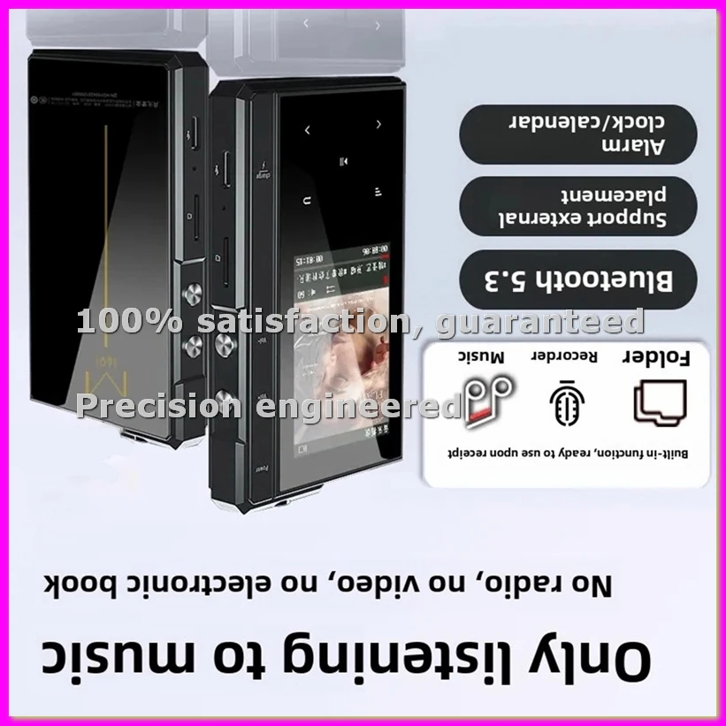 

Портативный музыкальный плеер M1601 MP3 с Bluetooth, встроенным микрофоном, динамиком, повторителем, 2,4-дюймовым экраном 320x240, 1500 мАч-ABVK
