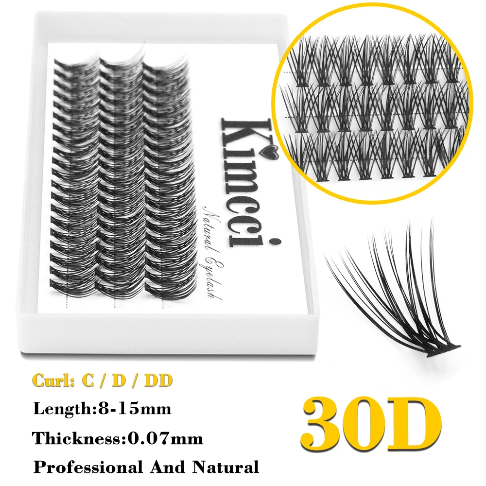 Kimcci 3D Russo Individuale Ciglia Estensione Visone Ciglia Professionisti Naturale 30P Ciglia Trucco Ciglia Finte Strumenti Cilia
