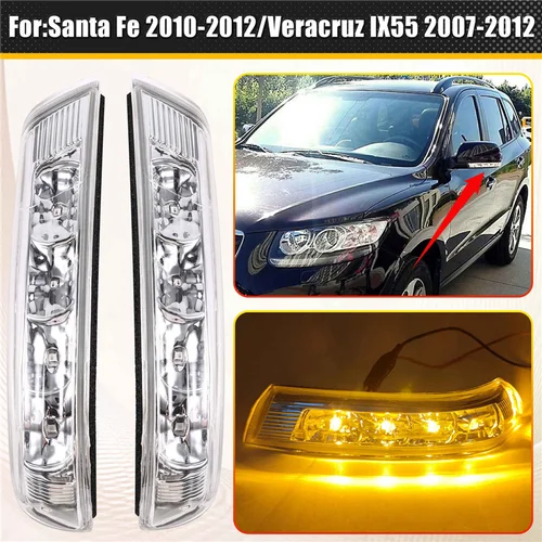 Imagen 2 del producto Repetidor LED para coche, luz de señal de giro para espejo retrovisor para Hyundai Santa Fe 2010 2011 2012 Veracruz IX55 2007-2012-A67F