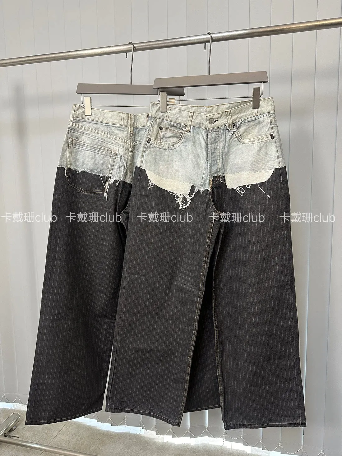 

AC 26ss 1981M Loose stitching 3D printed fake two-piece straight suit pants