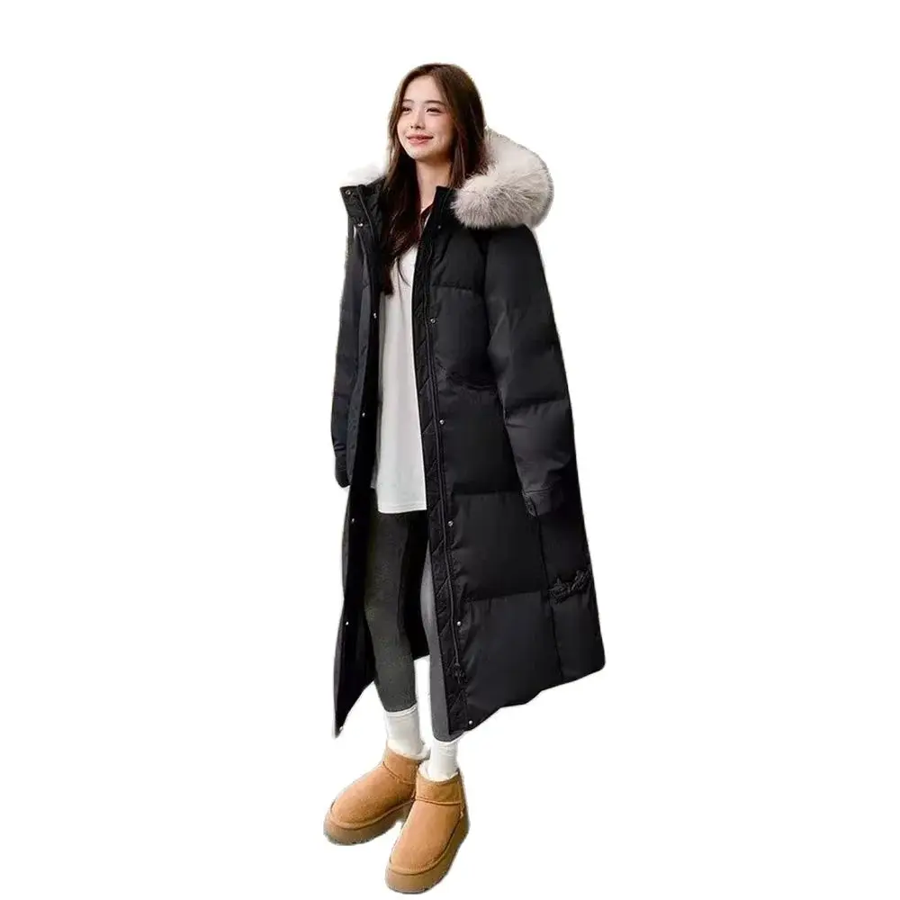 

Fashion Down Cotton-padded Jacket Feminine Temperament Long Winter Cotton-padded Jacket New Korean Version Of Hooded Warm Coat.