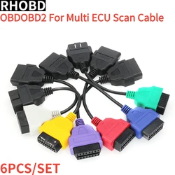 6Pcs/set Latest OBD2 Car Scanner Connector MultiECUScan Diagnostic Adapter Cable for Multi ECU Scan for Fiat ECU Scan Tools