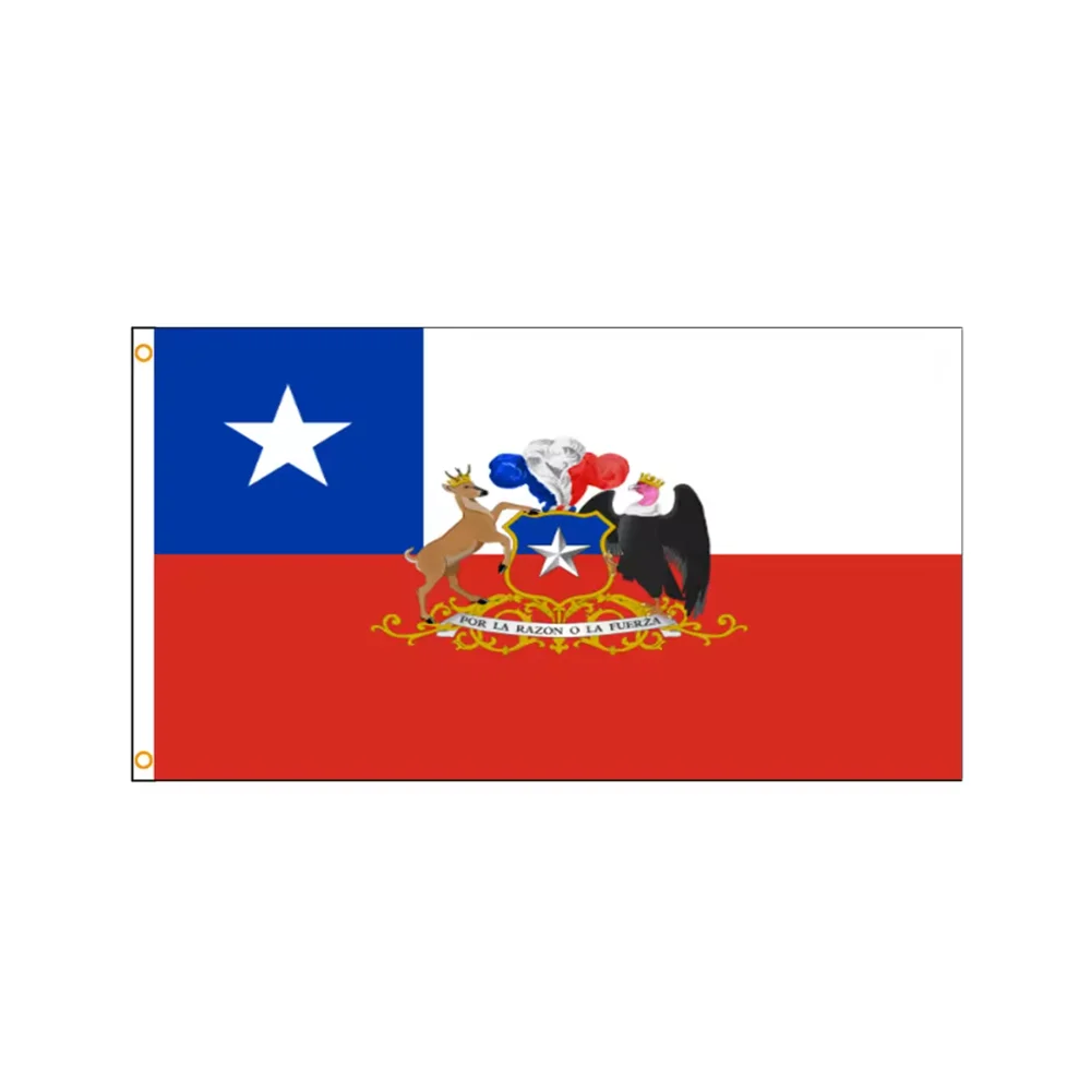 Chile National Flag With Coat Of Arms Banner 2x3ft 3x5ft Polyester Indoor Outdoor Home Garden Hanging Decor Flag