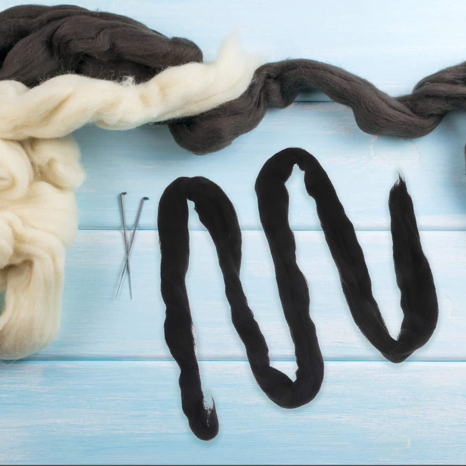 

Needle Felt Material Bag Wool Roving for Diy Crafts Projects Weaving Supply Hand Fiber Soft Yarn Chunky Felting Versatile Use