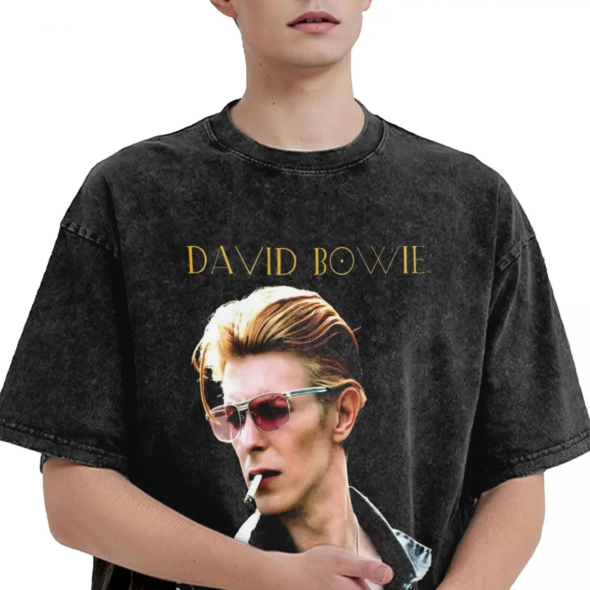 Men Women T-Shirt English Singer Actor Washed T Shirts Hippie Davids Star Bowied Summer Tee Shirt Loose Casual Tops Plus Size