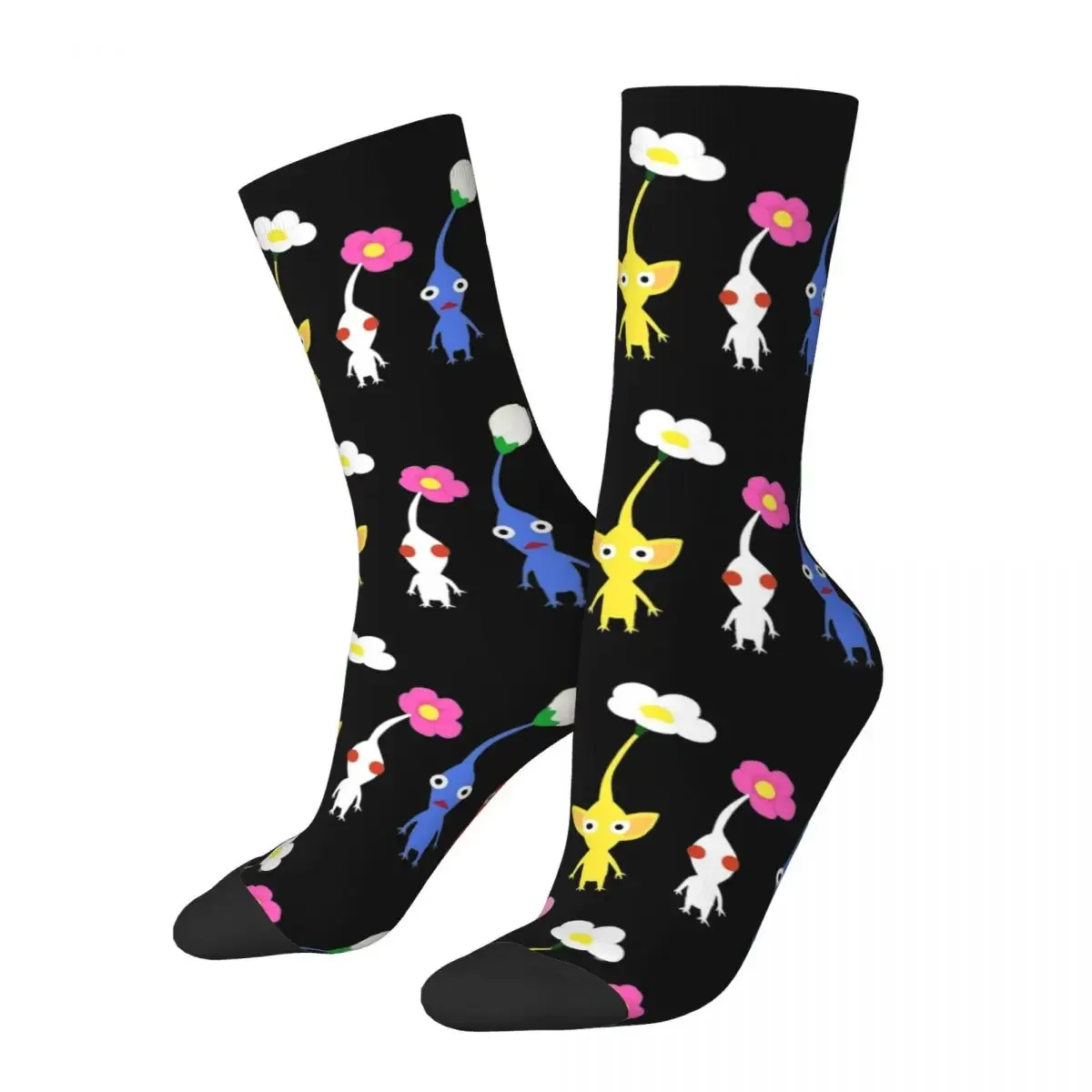 Cute Pikmin Pattern Design All Season Socks Merchandise for Unisex Cozy Dress Socks