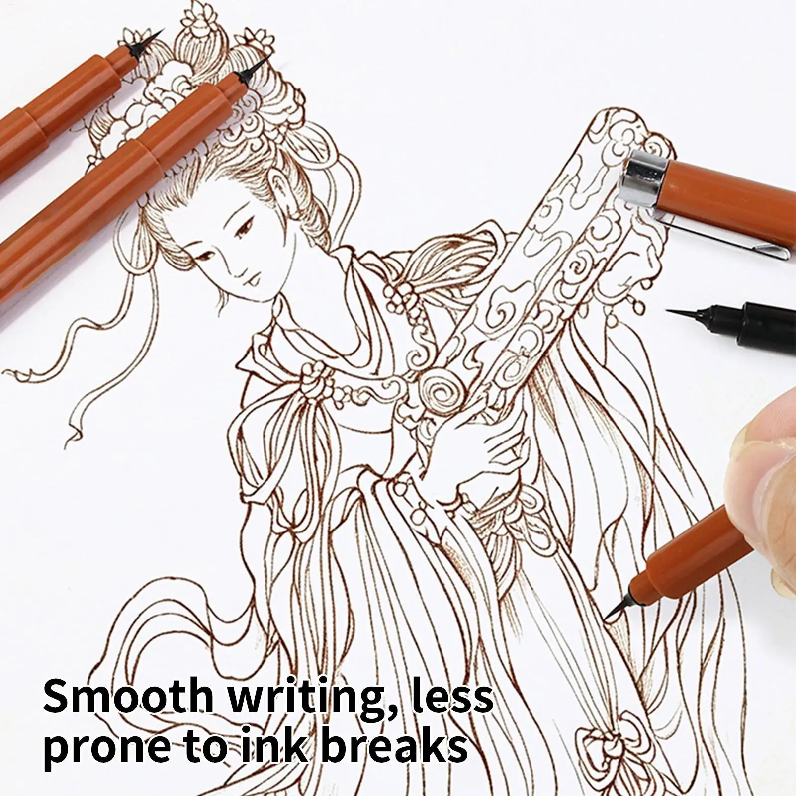 Fine Liner Drawing Pen 6 Pieces Waterproof Writing Journaling Marker Sketching Outline Fine Liner Pens For Women Men Adults