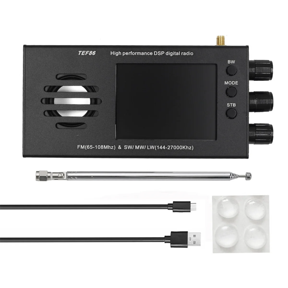 Imagem -03 - Receptor de Rádio Digital Dsp com Bateria Tela Lcd Tef6686 fm 65 a 108mhz sw mw lw 14427000khz 32