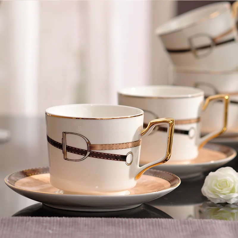 

Luxury and fashionable coffee cups and plates, European style household modern tea sets, afternoon tea cups and plates