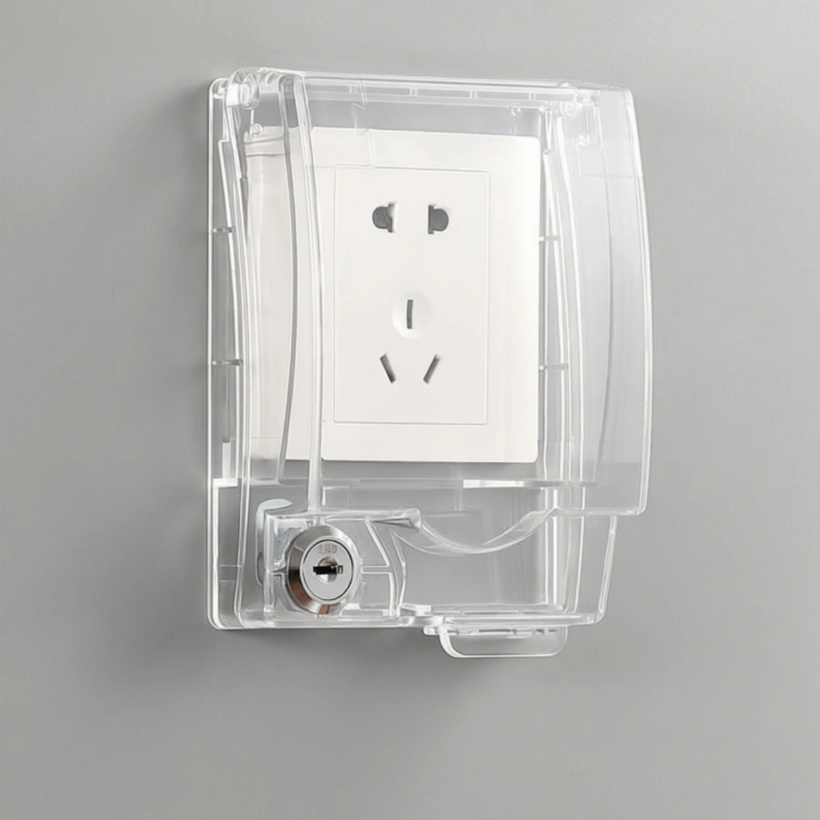 86-type-outlet-safeguarding-box-easy-to-install-lockable-outlet-box-with-keys-water-proof-integrated-design-for-bathroom