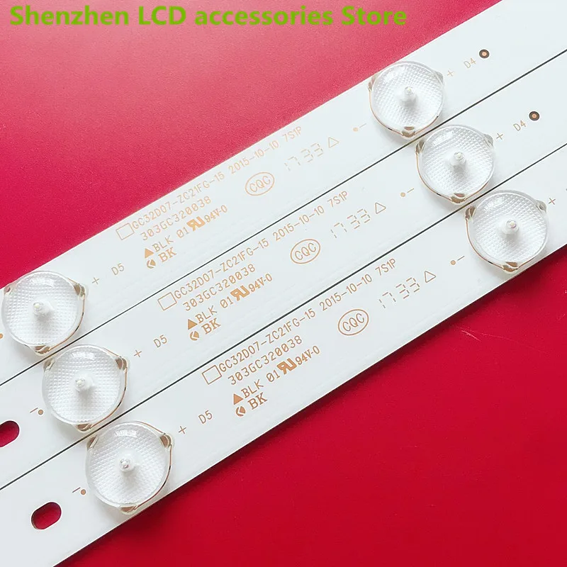 100% 3V 7LED Đèn Nền LED Dải Cho 32PHF5061 32PHF3001 32PHF3061 32PHF3021 GC32D07-ZC21FG-15 RF-EG320B32-0701S-07A1 596MM