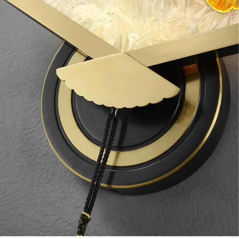 YEBMLP в китайском стиле, ручная роспись, эмаль, медь, настенный светильник, веерообразная форма, художественный бра, лампа для гостиной, прохода, лестницы, декор для спальни, настенный светильник