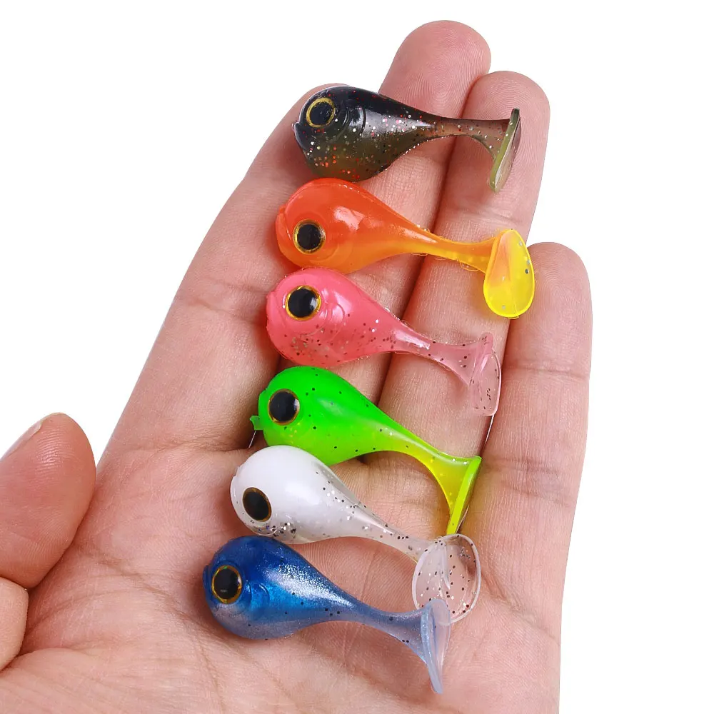 10pcs/bag tadpoles fish bait soft  creature rubber bait Predator fishing rubber worms Lure pladdle tail swimbait