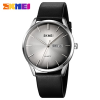 SKMEI 1991 Luxury Quartz Watch for Men Genuine Leather Strap Mens Wristwatches Waterproof Sports Date Week Clcok Reloj Hombre