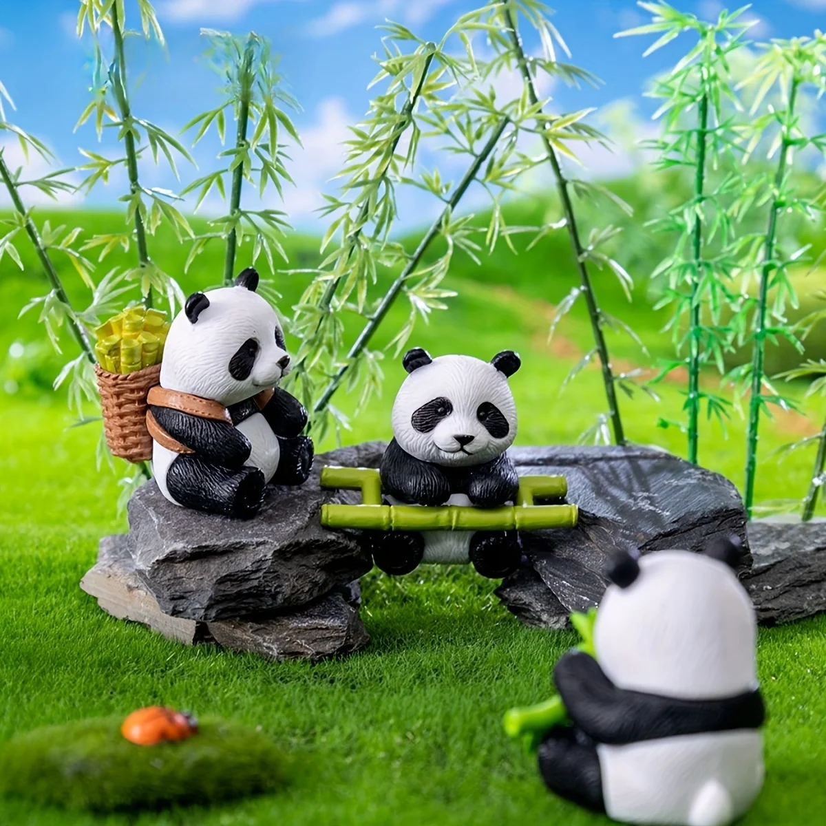 Niedliche Panda Dekoration Ornamente Auto Instrument Panel Dekoration Cartoon Harz Schreibtisch Aquarium Garten multifunktion ale Dekoration – Detail 9