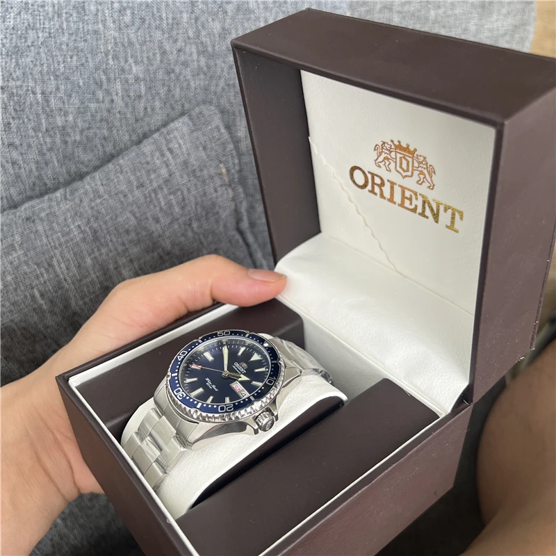 Orient Watch Man تجديد الساعات الميكانيكية الأوتوماتيكية اليابانية 20Bar مقاوم للماء ساعة رياضية مضيئة الفولاذ المقاوم للصدأ ساعة رجالية